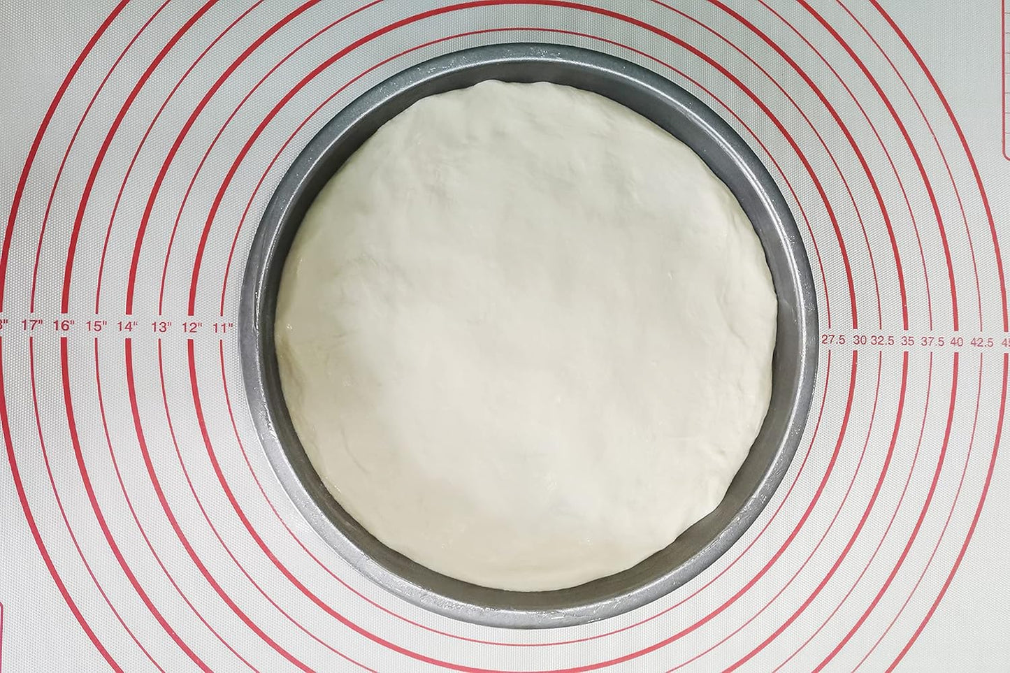 Yansumi silicone pastry non stick baking mat with measurement fondant mat with three sizes for silicone baking mat, counter mat, dough rolling mat,fondant/pie crust mat. (XXL, 32"L x 24"W,Red)