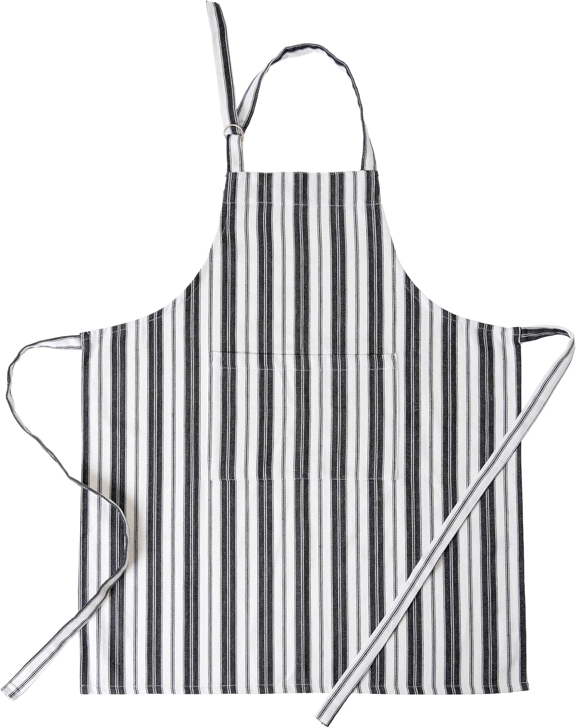 Cotton Professional Apron For Kitchen – 28 x 32 Inches – For Women & Men – Useful When Cooking, Baking, Gardening – Adjustable Strap Around Waist & Neck With Pockets Black Stripes