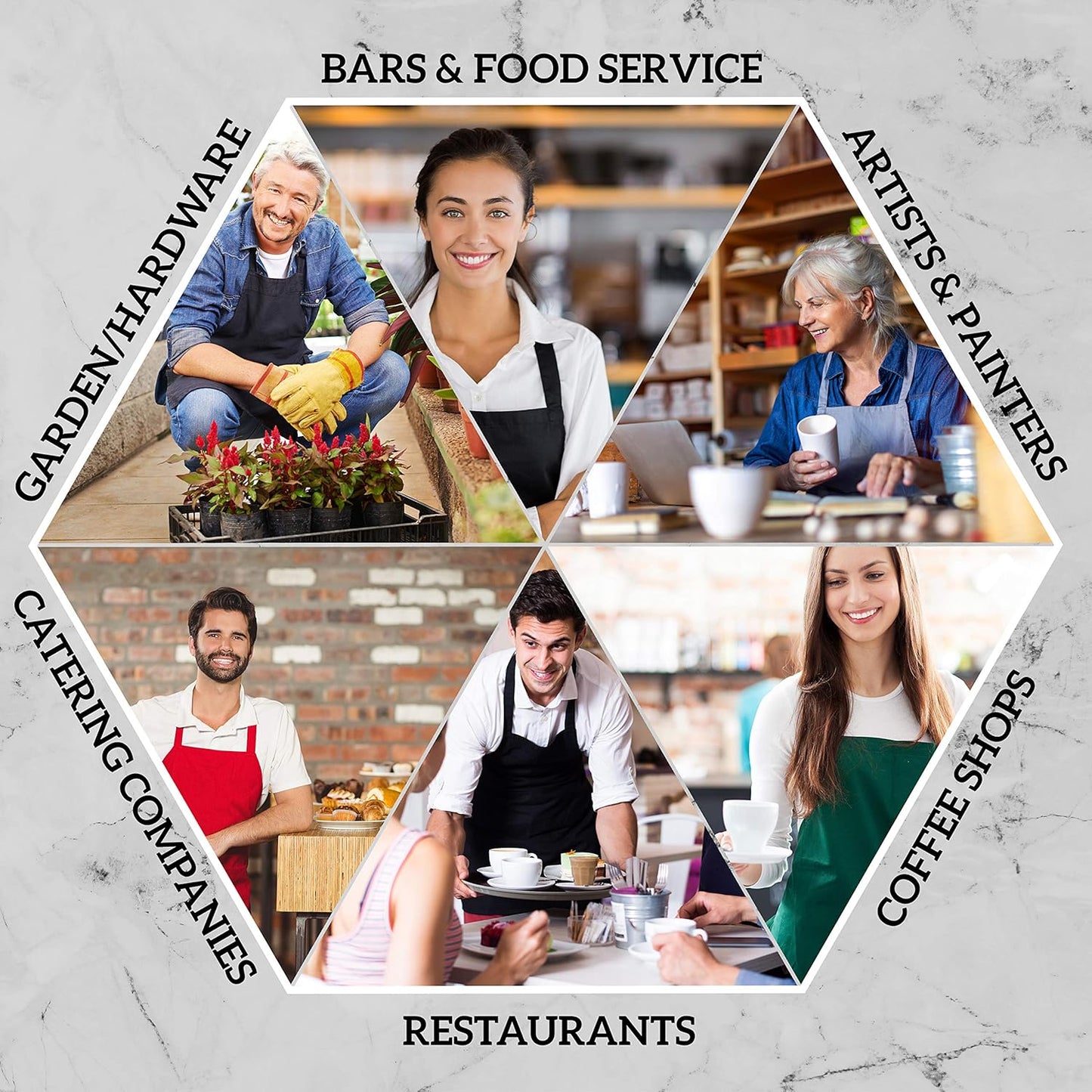 GREEN LIFESTYLE 12 Pack Bib Apron - Unisex White Aprons, Machine Washable Aprons for Men and Women, Kitchen Cooking BBQ Aprons Bulk (Pack of 12, No Pockets, White)