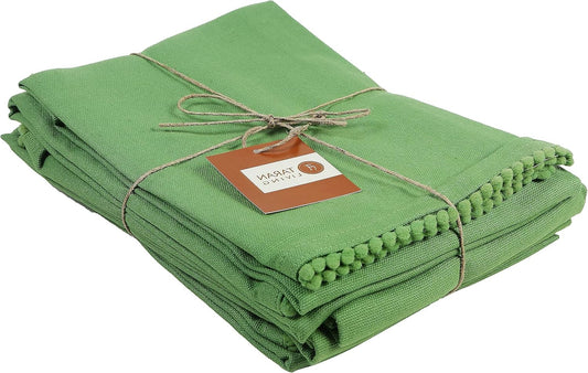 TARAN LIVING Green Cotton Kitchen Cloth Towels - Pack of 6 (28"x28")