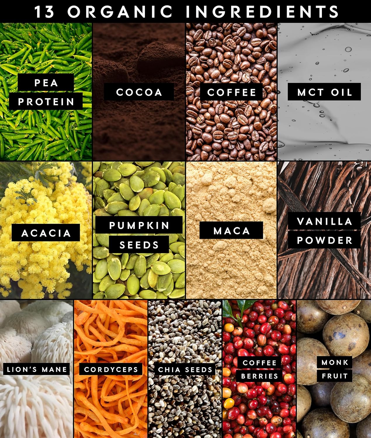 Truvani Protein + Energy Drink Mix with 87mg Caffeine | Vanilla Latte | 12g Organic Plant Based Protein | 20 Servings | USDA Organic Coffee Powder & Adaptogens | Gluten & Dairy Free | Vegan | Non-GMO