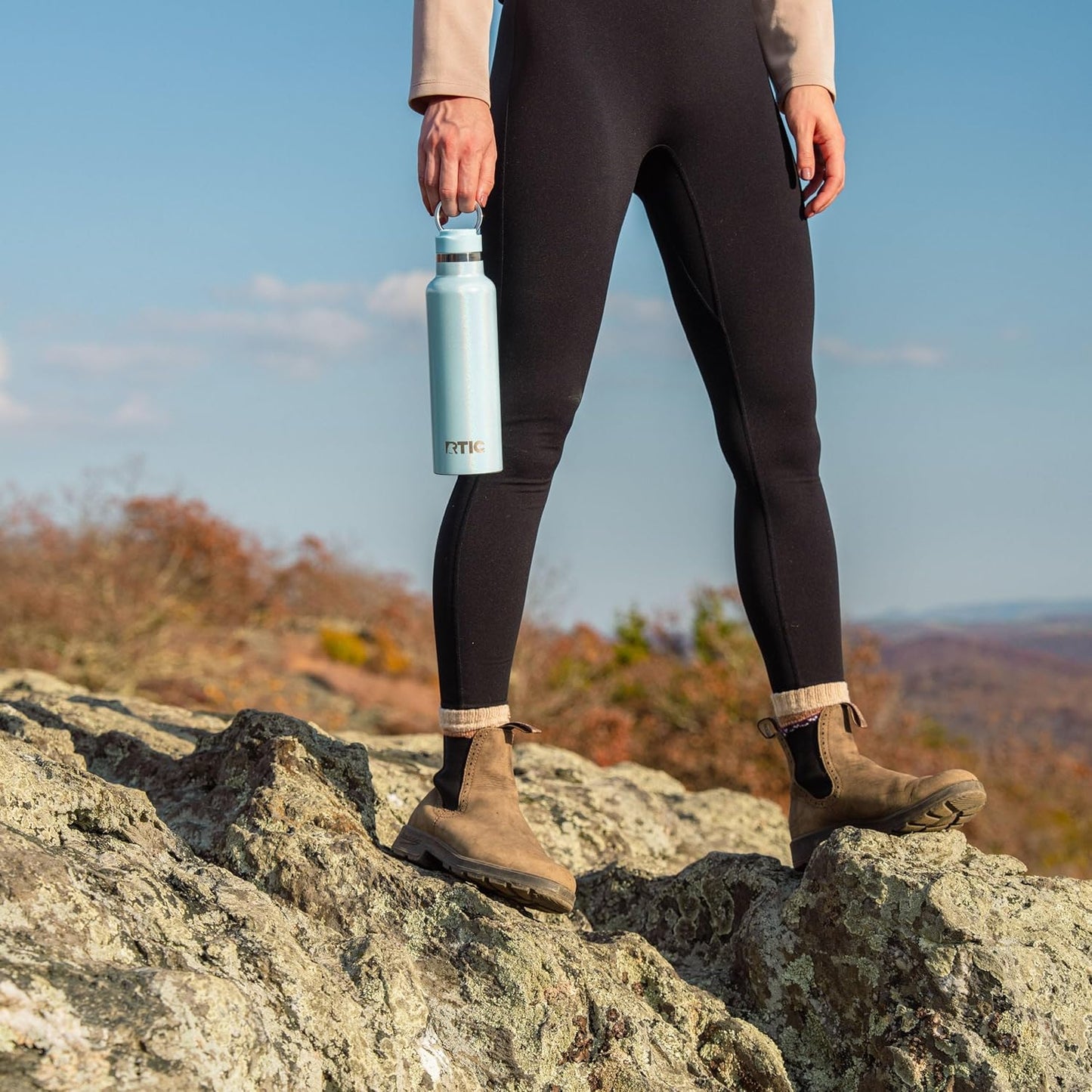 RTIC 20oz Journey Bottle Metal Stainless Steel Vacuum Insulated, BPA Free, Reusable, for Water, Hot and Cold Drinks, Travel, Sports, Camping, Sunlight Glitter