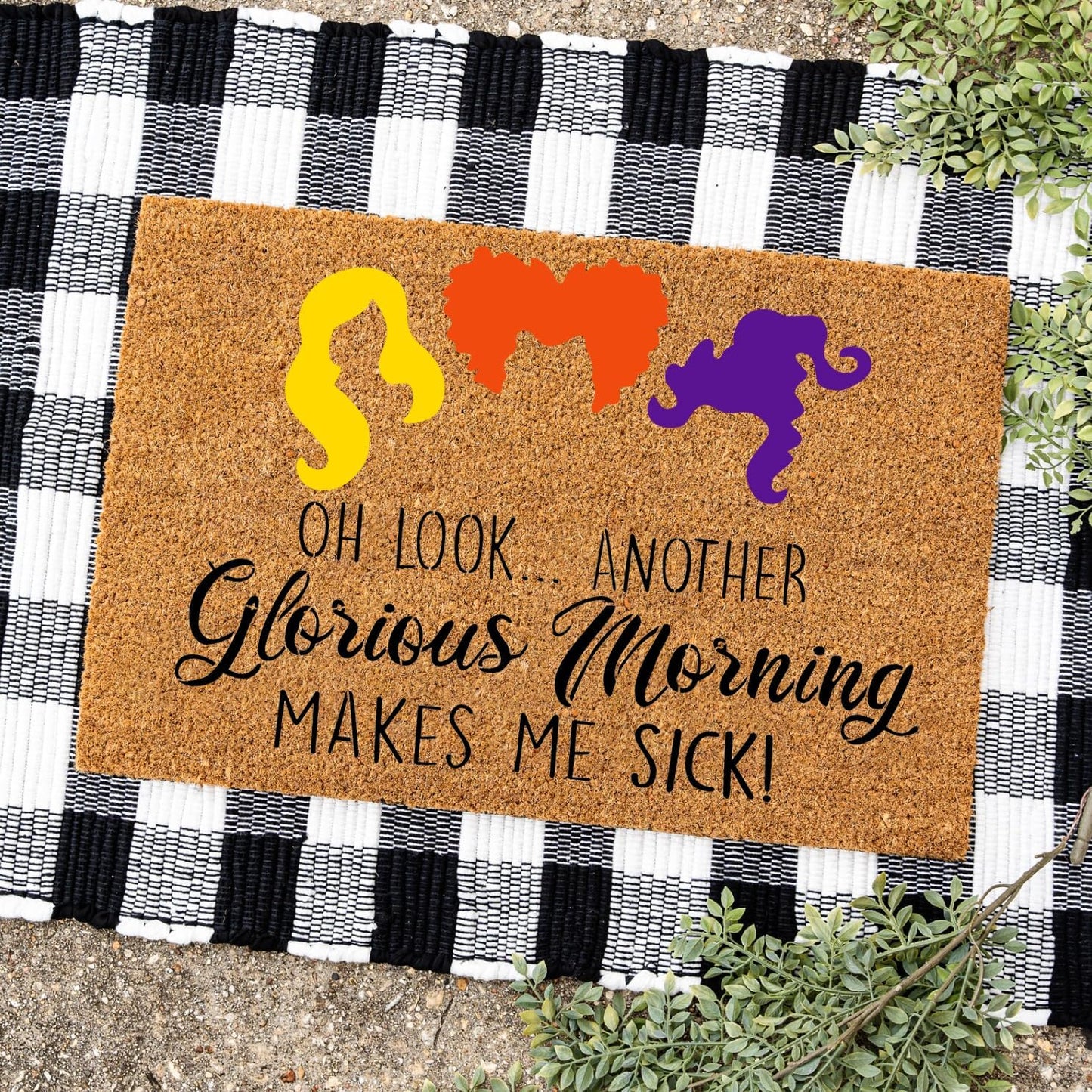 Halloween Stencils for Door Mats Large Halloween Doormat Stencils Reusable Ghost Pumpkin Sanderson Sisters Draw Templates for Wood Doormat Fabrics DIY Crafts Decor