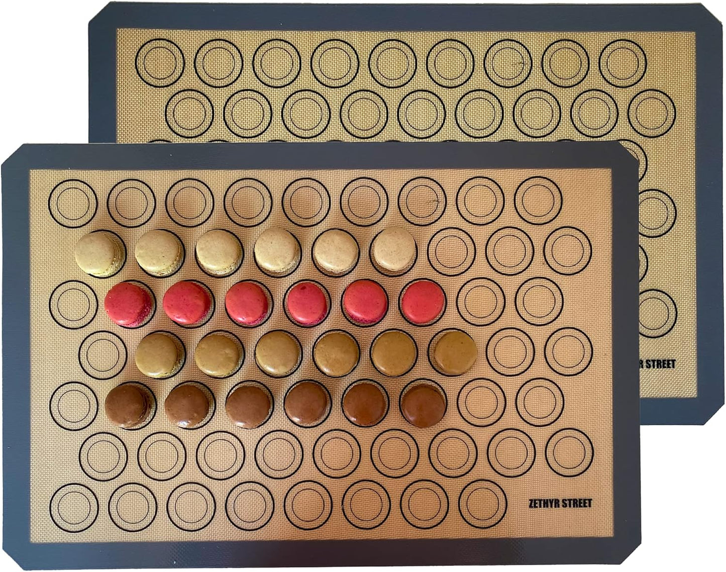 Macaron Silicone Baking Mats - Set of 2 - Full Size - 16.5 x 24, Non-Stick Macaron Mat for Perfect Baking - Dishwasher & Oven Safe, Ideal for Macarons, Cookies, Bread, and More