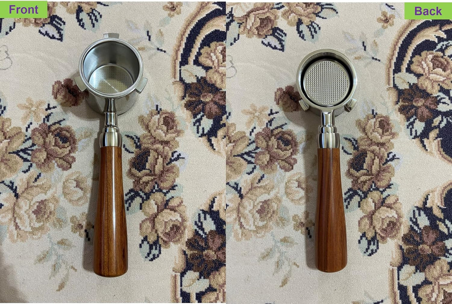 Maspresso 51mm Bottomless Portafilter for Delonghi La Specialista Espresso Machine EC9335 EC9155 EC9665 EC9355 Stainless Steel Portafilter 4 Cups -Wooden Handle