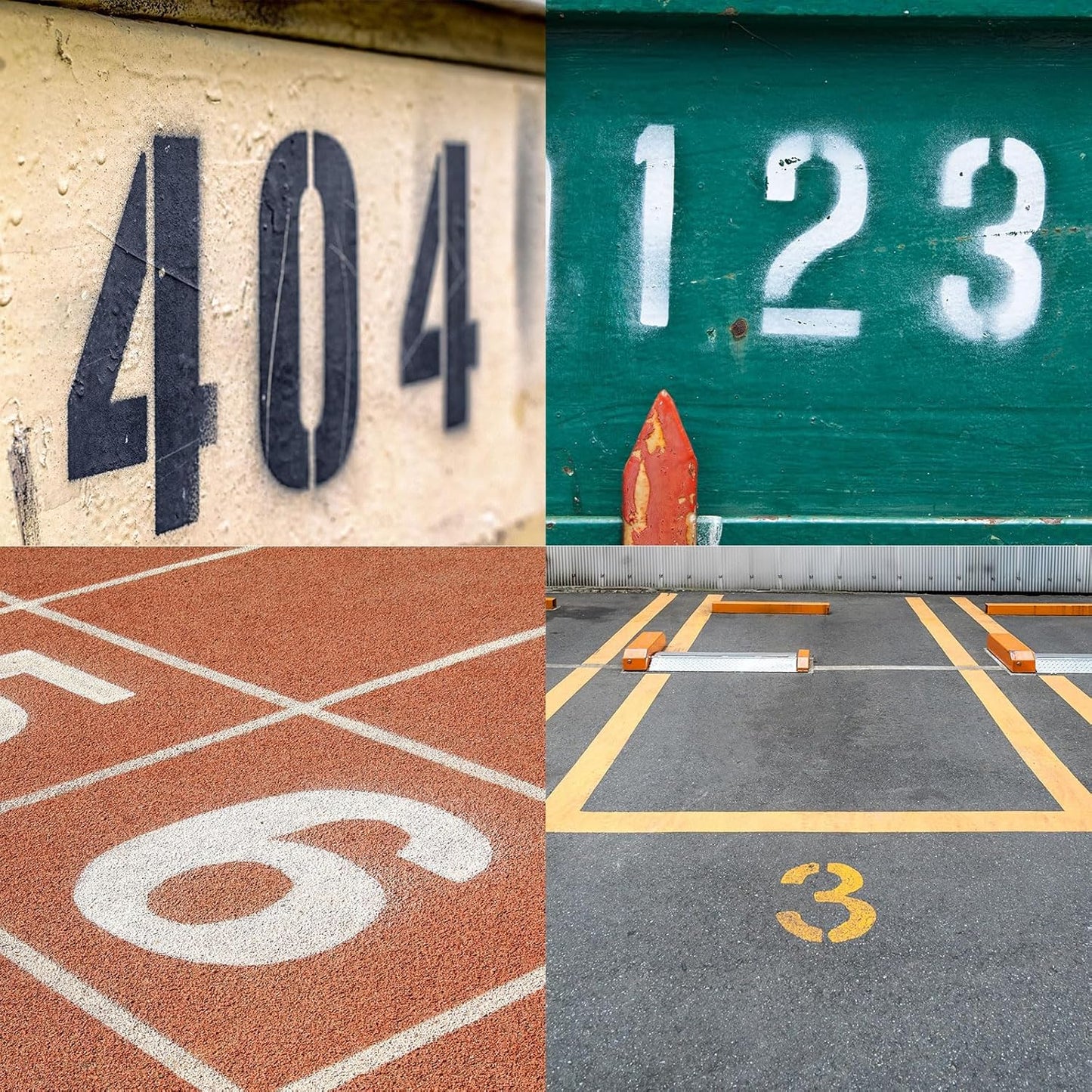 18 Inch Number Stencils Set, Large 0-9 Plastic Address Number Stencils Reusable Cake Digital Templates for Painting on Wall,Wood,Parking Lot,Mailbox and DIY Art Projects