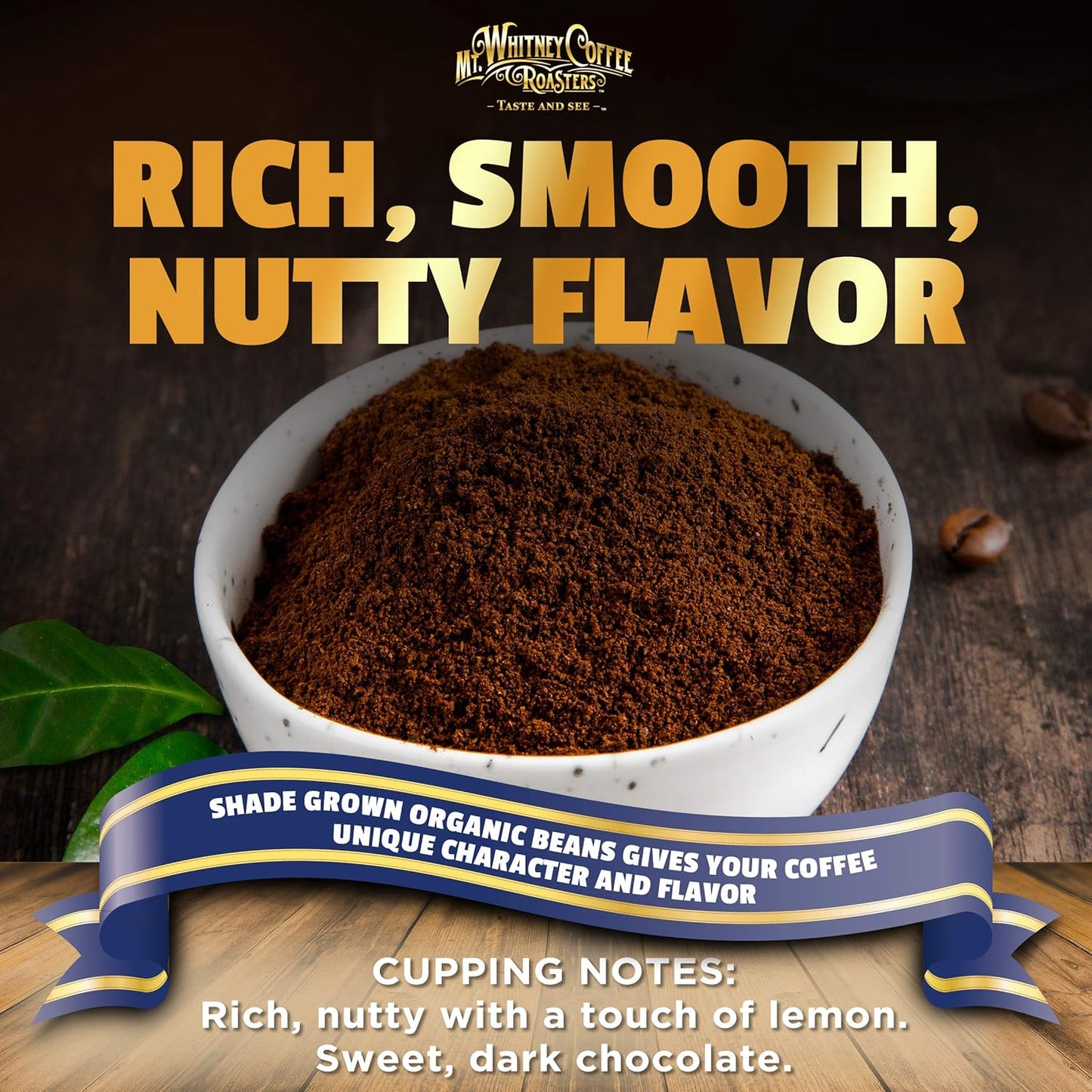 Mt. Whitney Organic Shade Grown, Low Acid Coffee from Peru, (Ground, 12 Oz)