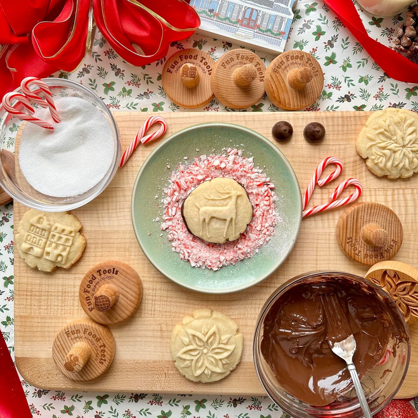 Wood Cookie Stamp, 2.5 Inch (Reindeer CS-050)