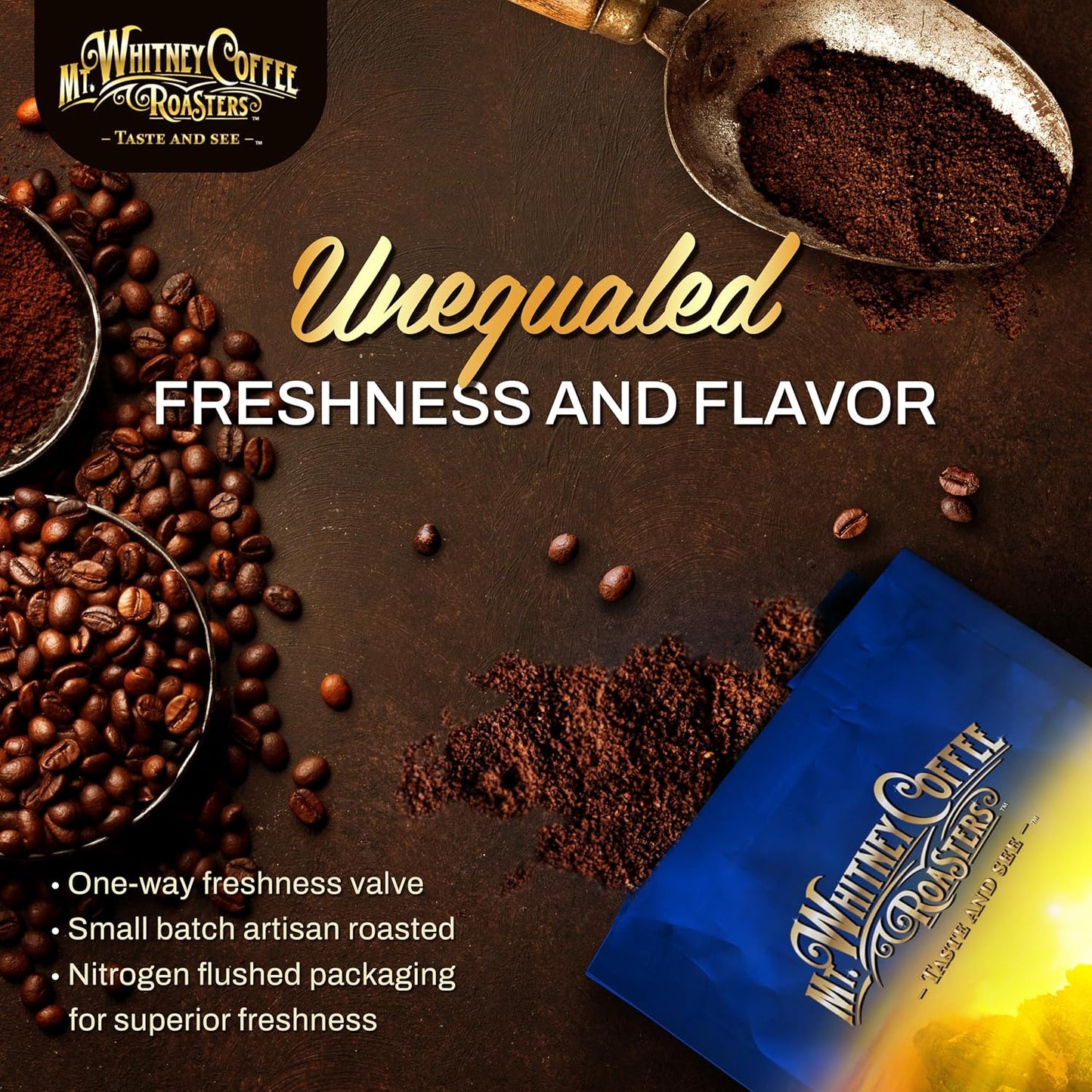 Mt. Whitney Organic Papua New Guinea, Medium Dark Roast, Low Acid Coffee (Ground, 2Lb)