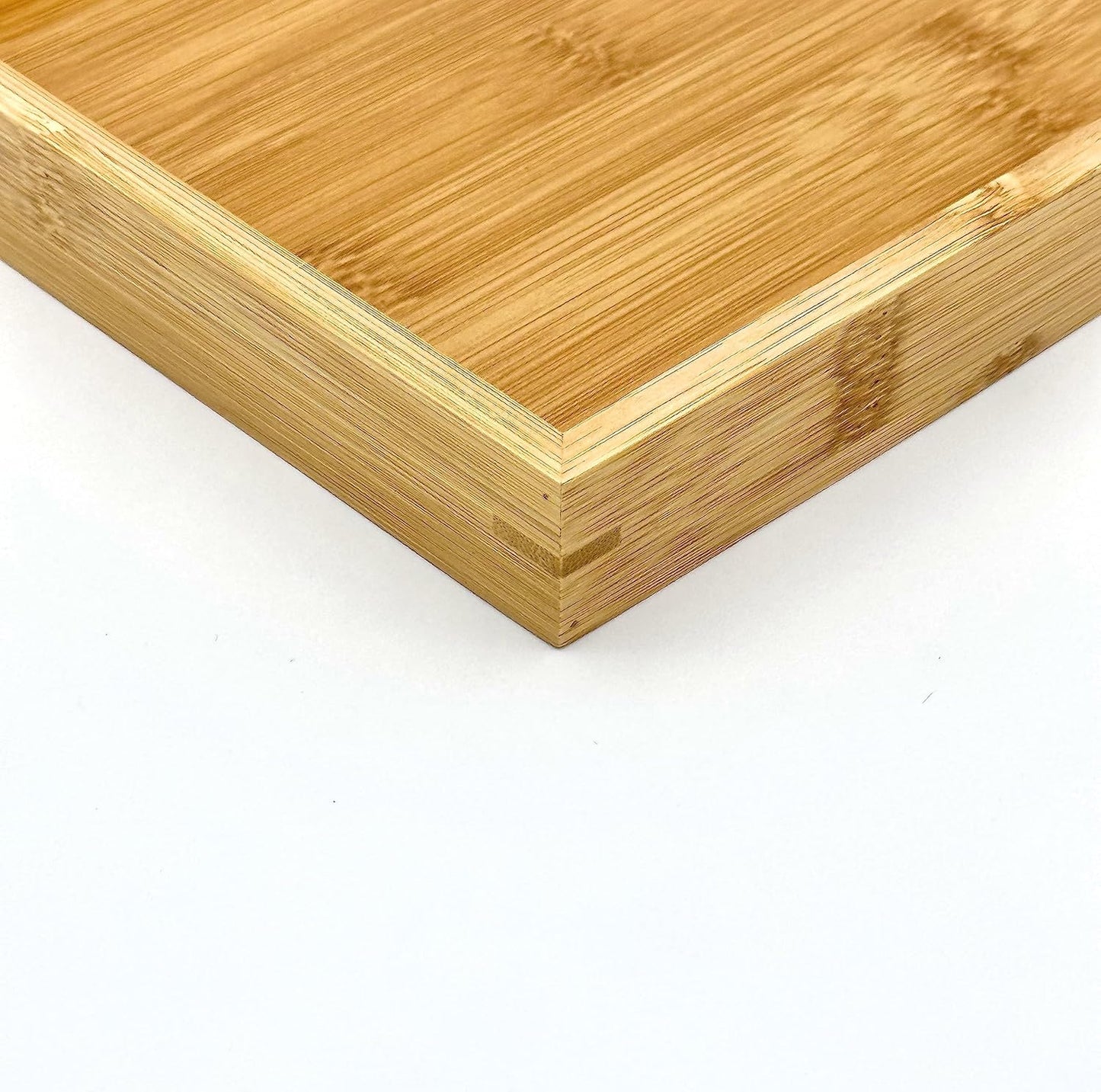 Bam & Boo - Natural Bamboo Serving Tray Modern Rectangular - for Food, Drinks, Decor, Vanity in Home, Kitchen, Bathroom, Coffee Table, Bed(X-Small, 9.8” x 5.9" x 1.2")