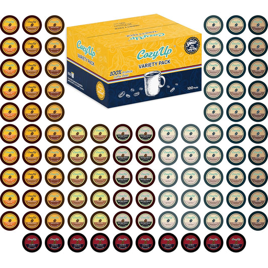 Cozy Up Variety Coffee Pods Compatible with Keurig K-Cup Brewers, 10 Assorted Flavors, 100 Count