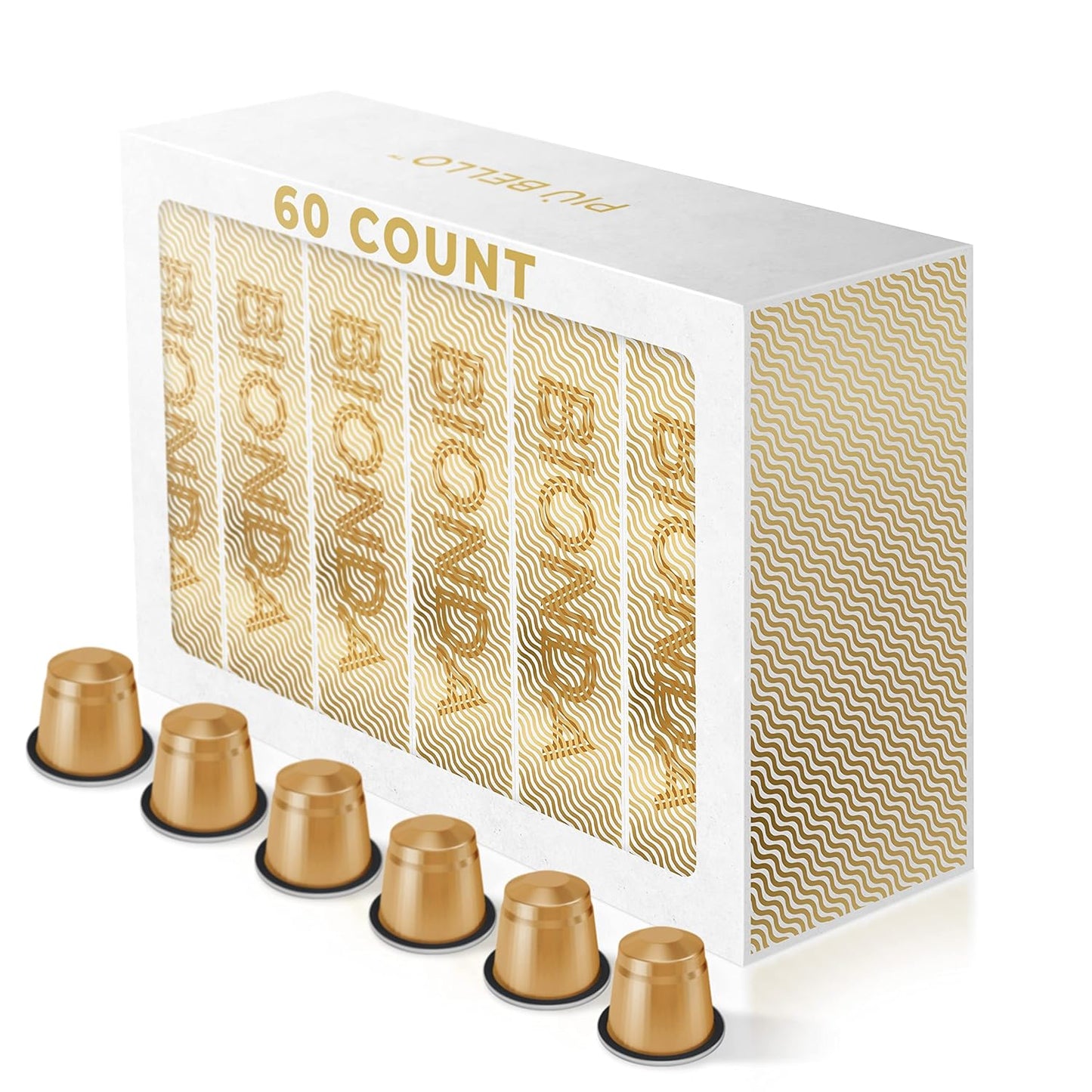 Piu Bello Bionda Espresso Coffee Pods for Nespresso Original Machines – Compatible Capsules Pack – Rich & Balanced Taste – Strong Italian Espresso Flavor – Kosher Certified (60 Count, Single Flavor)