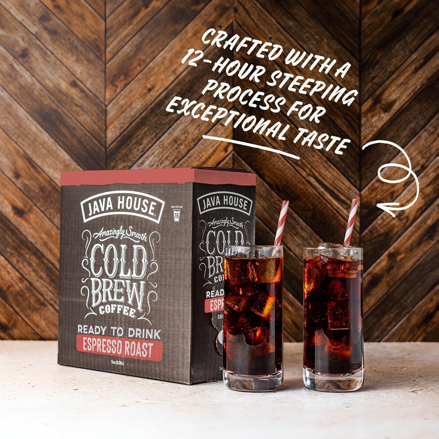 Java House Cold Brew Coffee on Tap (Pack of 2) – Premium 100% Arabica Dark Roast – Smooth Espresso Flavor with Dark Chocolate Notes – 1 Gallon Box (16 Servings) – Ready to Drink, No Brewing Required, Fridge-Friendly