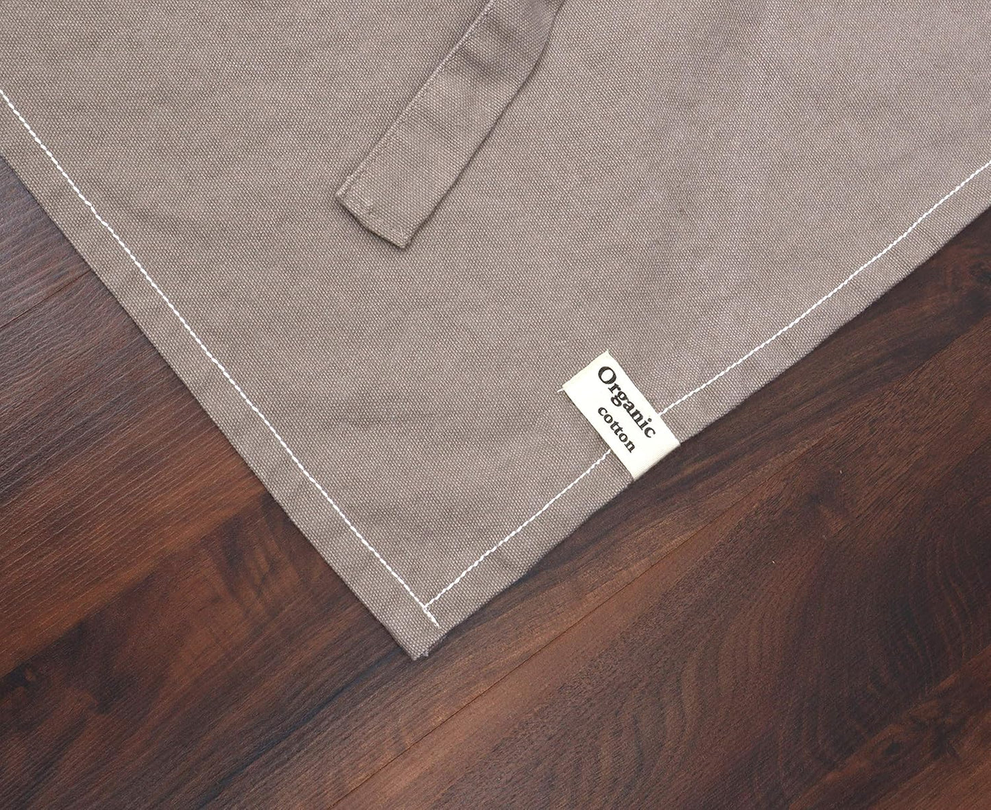 AMOUR INFINI Cotton Solid Aprons for Women with Pocket, Adjustable Strap and Waist Ties Washed Chef Aprons for Cooking, Baking and Gardening (Beige)